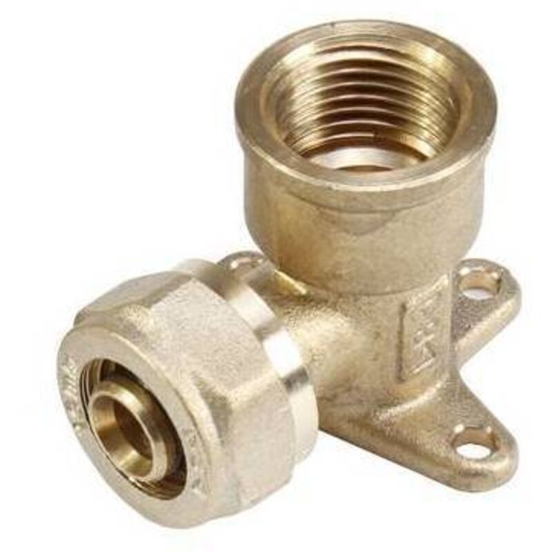 Gomito A 90° F/Filet. F Con Flangia E Due Fori Di Fissaggio per Multistrato