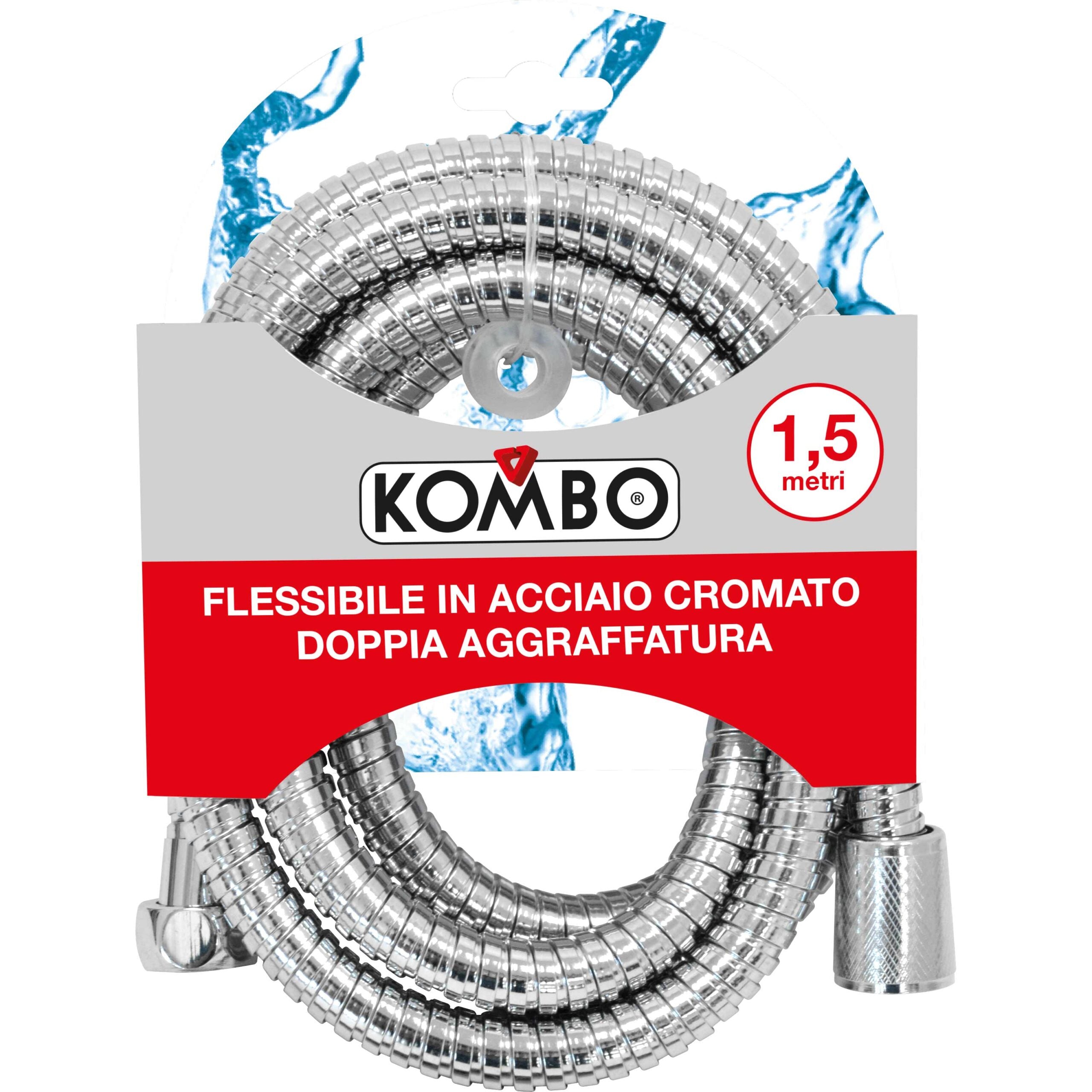 Flessibile Acciaio Cromato 1,5m Doppia Aggraffatura