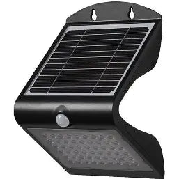 Applique Solare Crepuscolare Omega, 4W, 500 lumen, 4000K, Pannello Solare 2,4W, Sensore PIR (Nero)