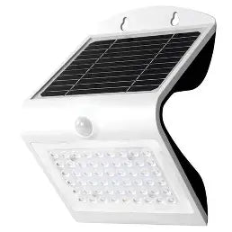 Applique Solare Crepuscolare Omega, 4W, 500 lumen, 4000K, Pannello Solare 2,4W, Sensore PIR (Bianco)