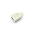 ECOVA 30363 Presa Antischiacciamento Bipasso 10/16A 2P + T PVC Dritta Bianca