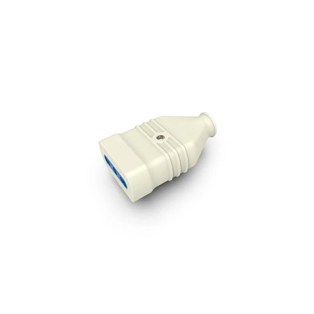 ECOVA 30363 Presa Antischiacciamento Bipasso 10/16A 2P + T PVC Dritta Bianca